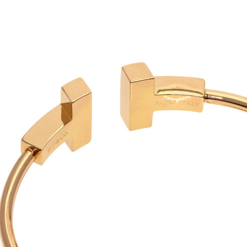 Tiffany & Co T Wire Wide Onyx XL Bracelet 18k Pink Gold