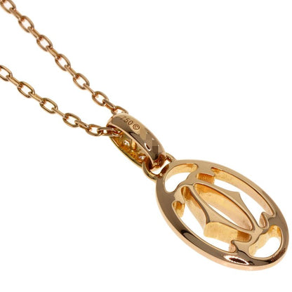 Cartier Logo Double C Diamond Necklace 18k Pink Gold