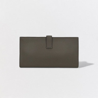 Hermes Bearn Souffle Wallet Etain Gray Silver Veau Epsom