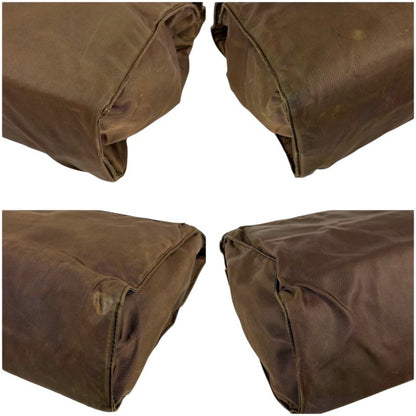 Prada Triangle Logo Top Handle Bag Handbag Tessuto Nylon Brown