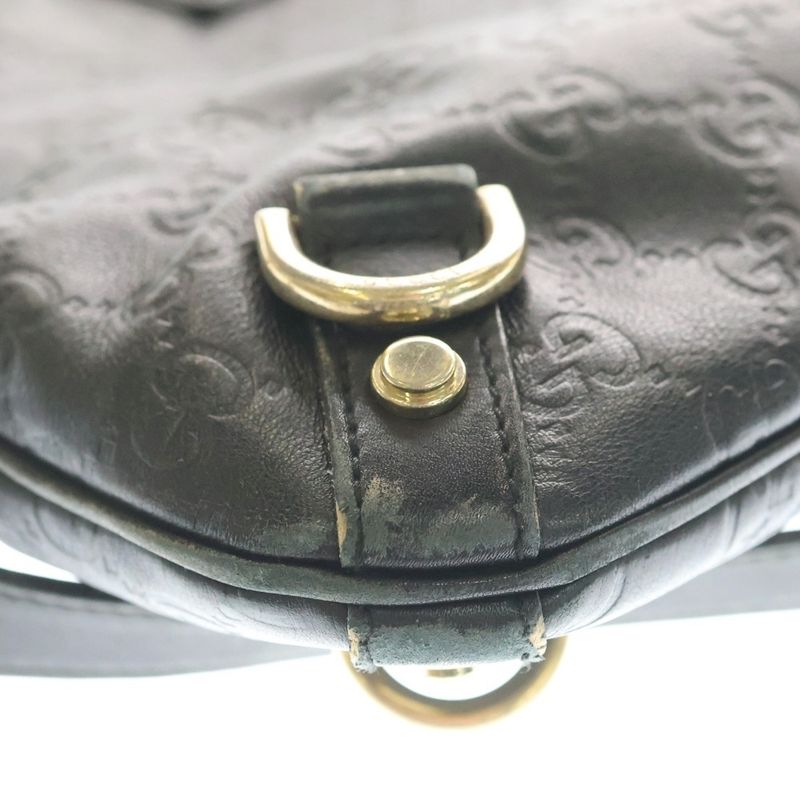 Guccissima Leather Shoulder Bag Black