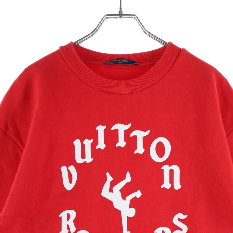Louis Vuitton Rockers Logo Print Crew Neck Sweatshirt Red