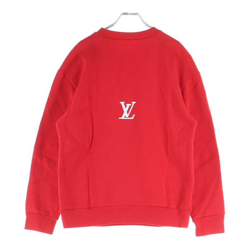 Louis Vuitton Rockers Logo Print Crew Neck Sweatshirt Red