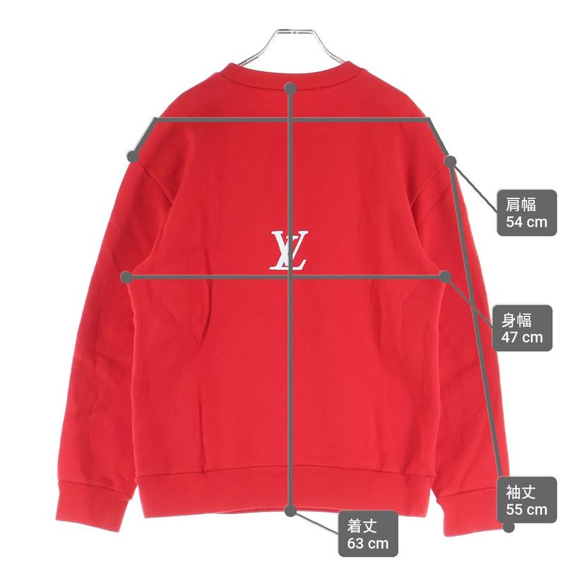 Louis Vuitton Rockers Logo Print Crew Neck Sweatshirt Red