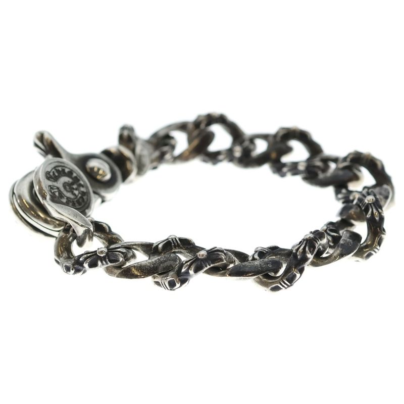 Chrome Hearts Fncy Chn Lnk Fancy Link Clip Bracelet 15 Links Silver