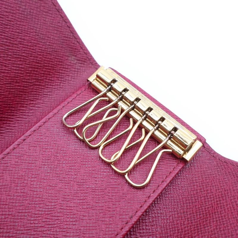 Louis Vuitton Monogram Multicles 6 Fuchsia Key Ring Key Case Bag Charm Brown