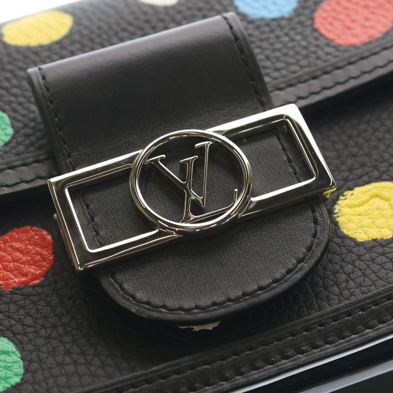 Louis Vuitton YK Dauph Mini Yayoi Kusama Dauphine Mini Taurillon Dot Pattern