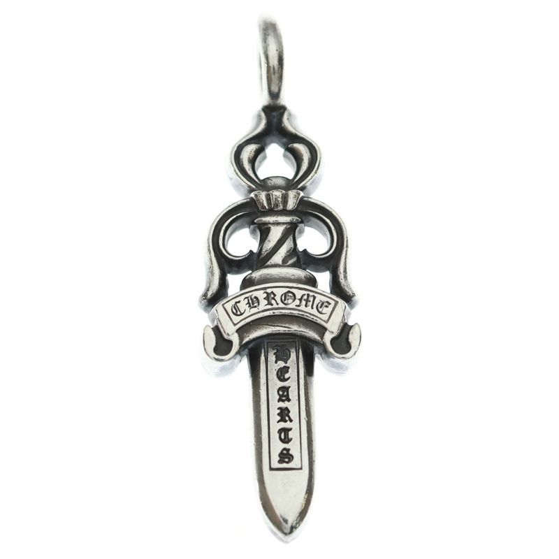 Chrome Hearts Double Dagger Daga Pendant Top Silver