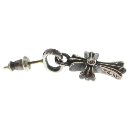 Chrome Hearts Bby Pprchn Baby Fat Cross Drop Earrings Silver
