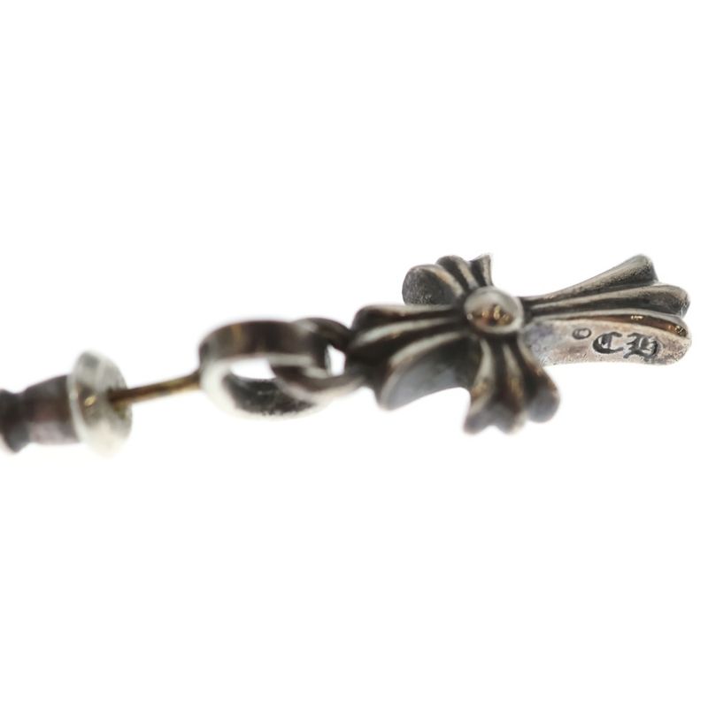 Chrome Hearts Bby Pprchn Baby Fat Cross Drop Earrings Silver
