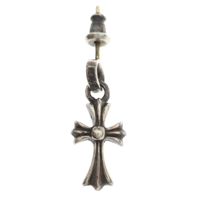 Chrome Hearts Bby Pprchn Baby Fat Cross Drop Earrings Silver