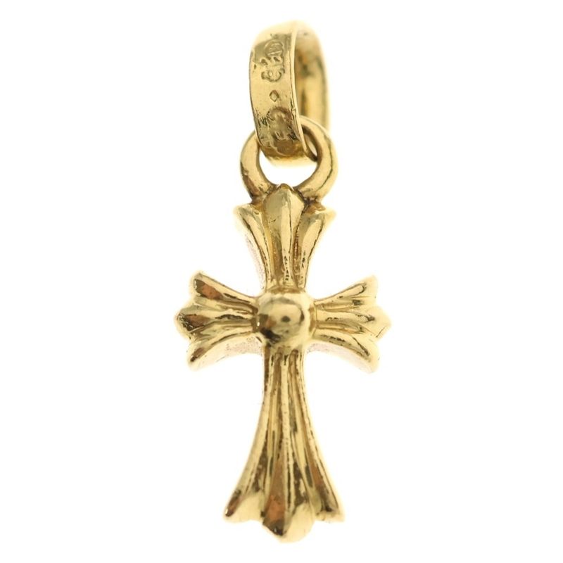 Chrome Hearts 22k Crs Bbyfat Baby Fat Cross Pendant Top Gold