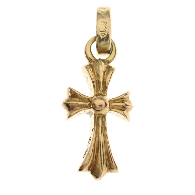 Chrome Hearts 22k Crs Bbyfat Baby Fat Cross Pendant Top Gold