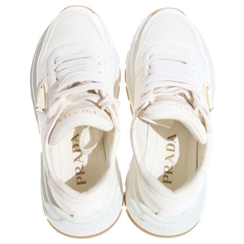 Prada Prax 01 Leather Low Cut Sneakers White