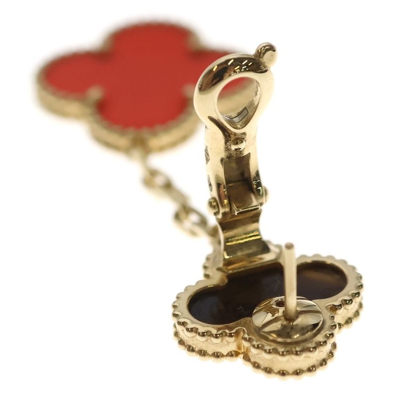 Van Cleef & Arpels Magic Alhambra 2 Motif Carnelian Taiga Eye Earrings