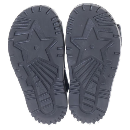 Dior Dtwist Cannage Lambskin Mule Logo Leather Sandals Black Beige