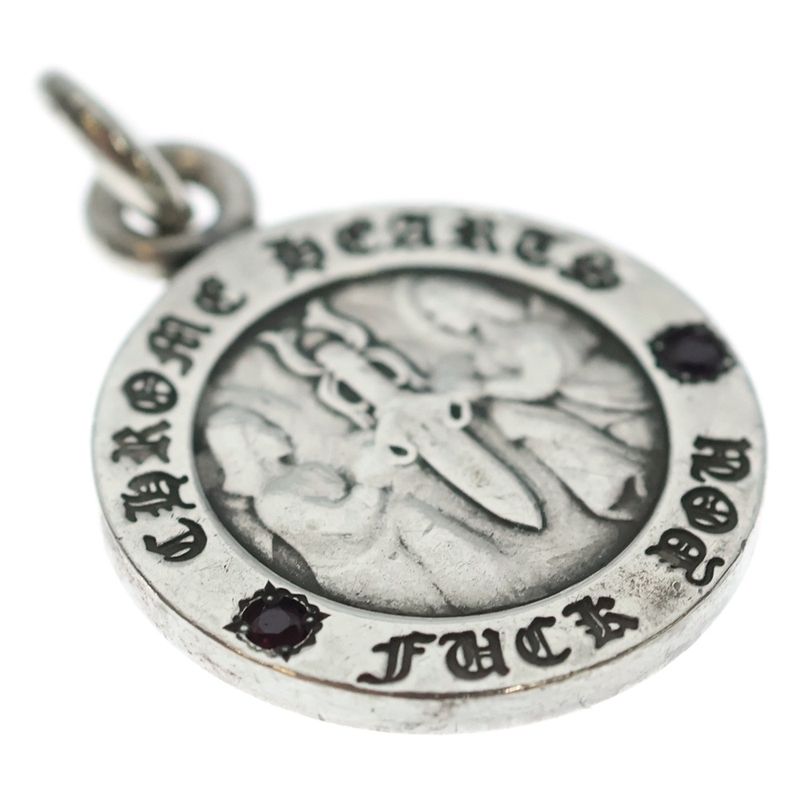 Chrome Hearts Chrm Angl Mdl V1 Angel Medal Charm After Ruby V1 Silver Keychain
