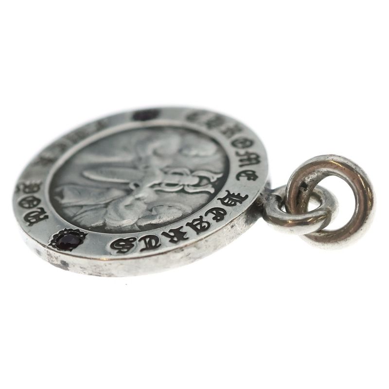 Chrome Hearts Chrm Angl Mdl V1 Angel Medal Charm After Ruby V1 Silver Keychain