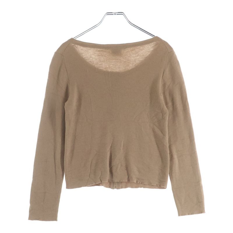 Louis Vuitton Logo Zip Up Cashmere Long Sleeve Cardigan Knit Beige