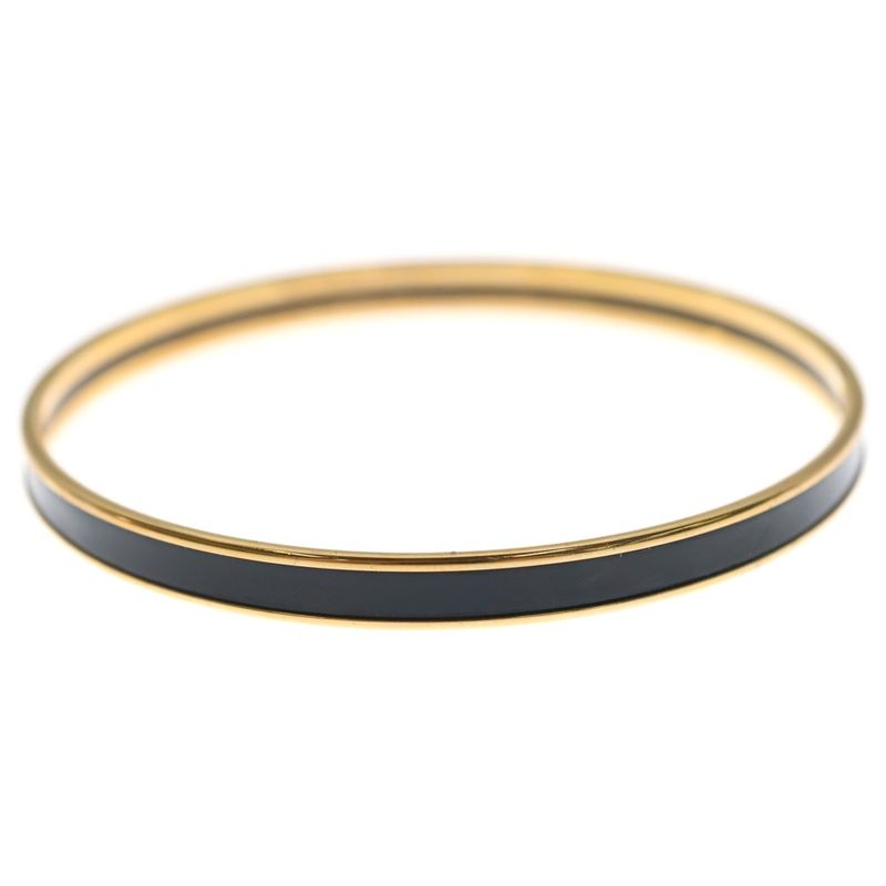 Hermes Uni Bangle Bracelet Black Gold
