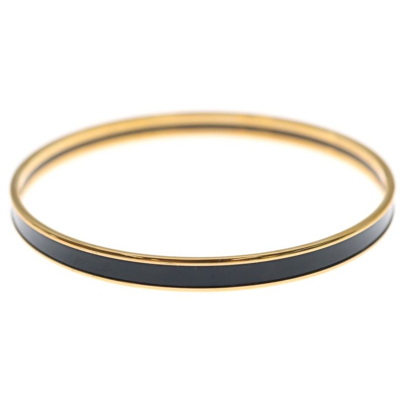 Hermes Uni Bangle Bracelet Black Gold