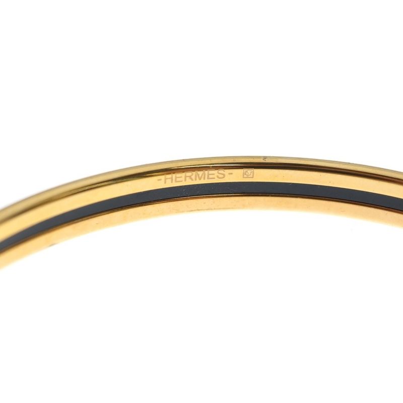Hermes Uni Bangle Bracelet Black Gold