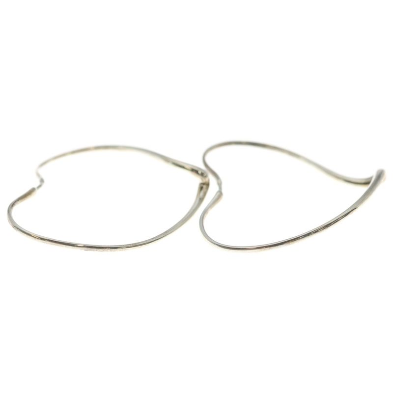 Tiffany & Co Open Heart Hoop Earrings 925 Sterling Silver