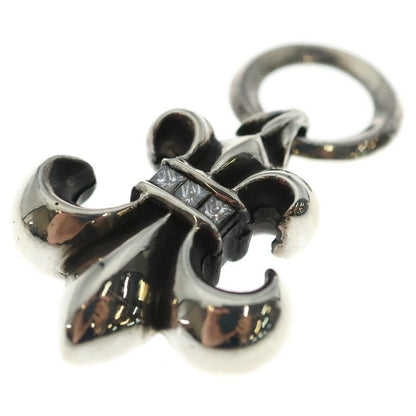 Chrome Hearts BS Fluer Charm P D BS Pave Diamond Silver Necklace Top