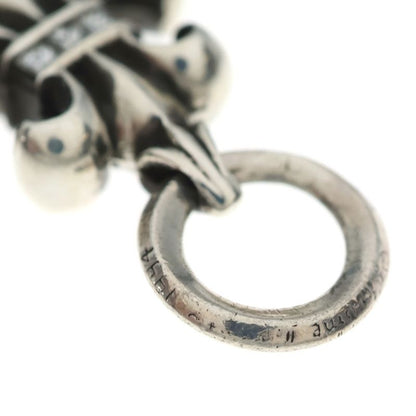 Chrome Hearts BS Fluer Charm P D BS Pave Diamond Silver Necklace Top