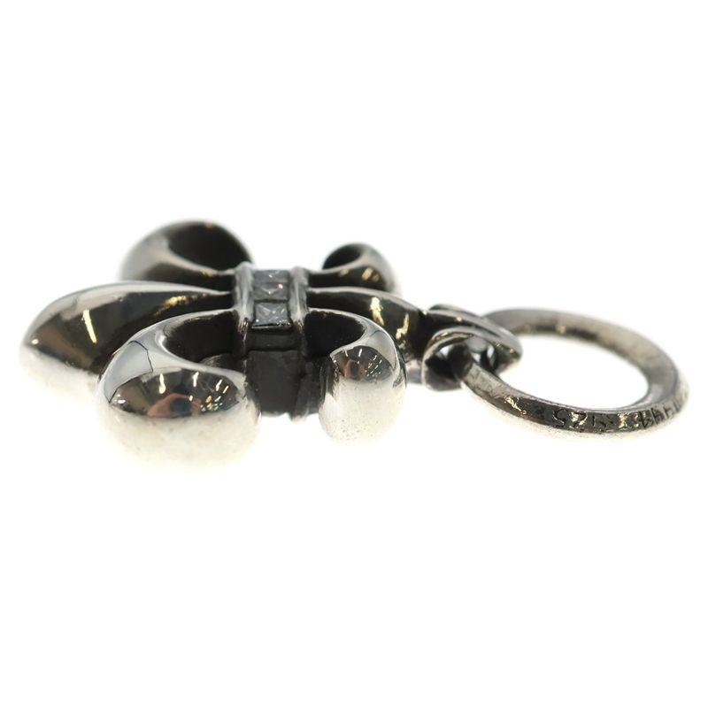 Chrome Hearts BS Fluer Charm P D BS Pave Diamond Silver Necklace Top
