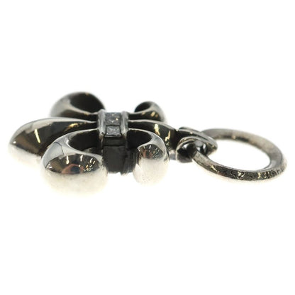 Chrome Hearts BS Fluer Charm P D BS Pave Diamond Silver Necklace Top