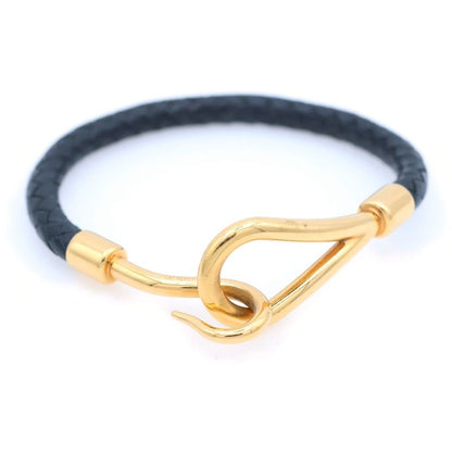 Hermes Jumbo Bracelet Leather Black Gold