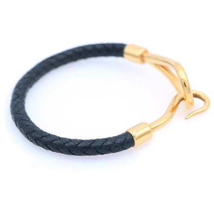 Hermes Jumbo Bracelet Leather Black Gold