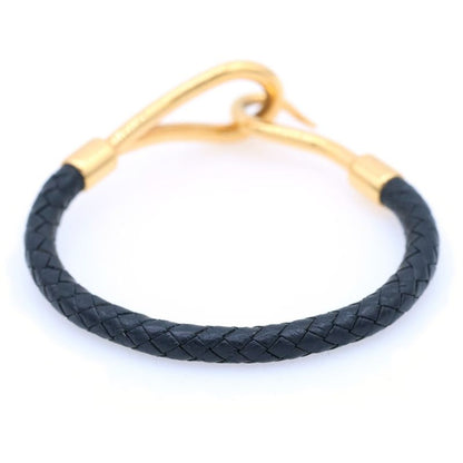 Hermes Jumbo Bracelet Leather Black Gold