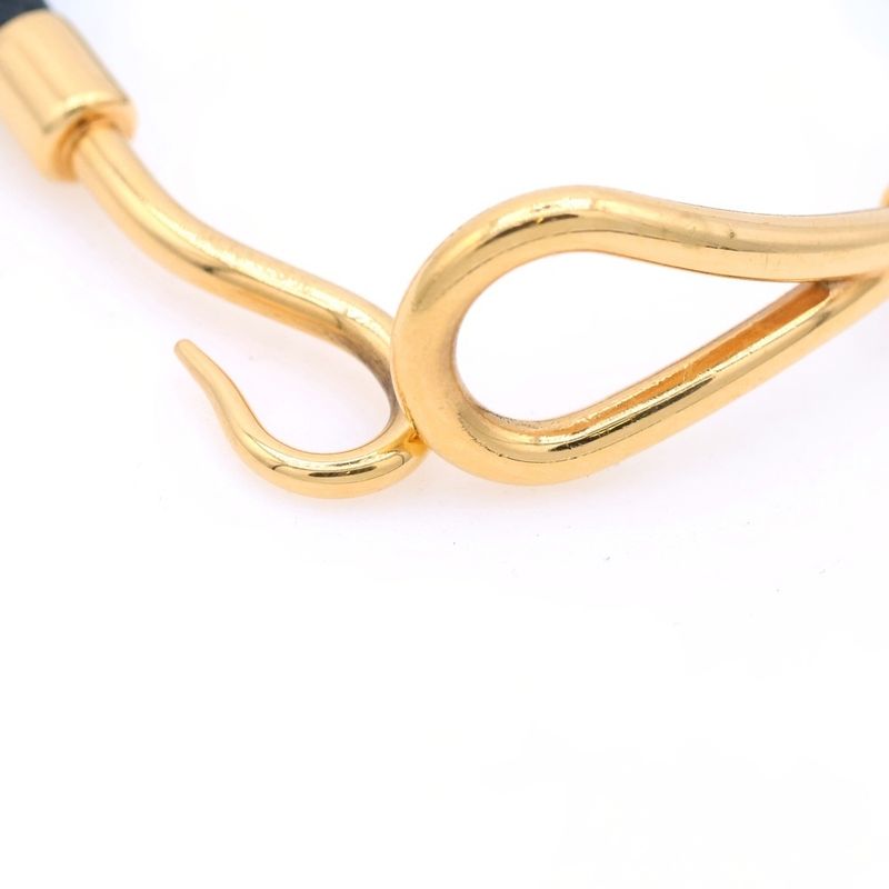 Hermes Jumbo Bracelet Leather Black Gold