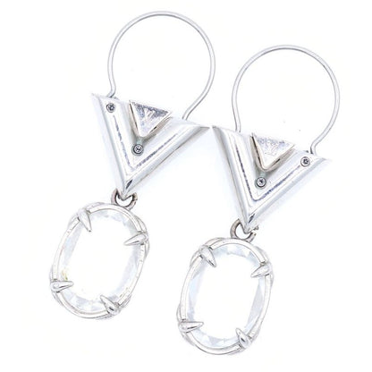 Louis Vuitton Four Palladium Crystal Earrings Silver