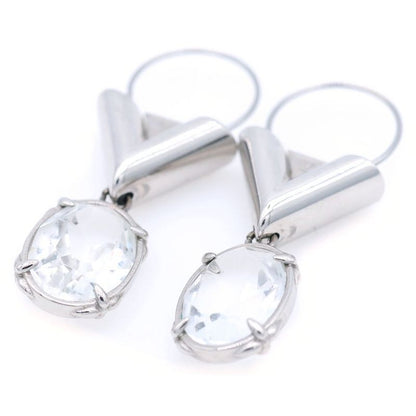 Louis Vuitton Four Palladium Crystal Earrings Silver