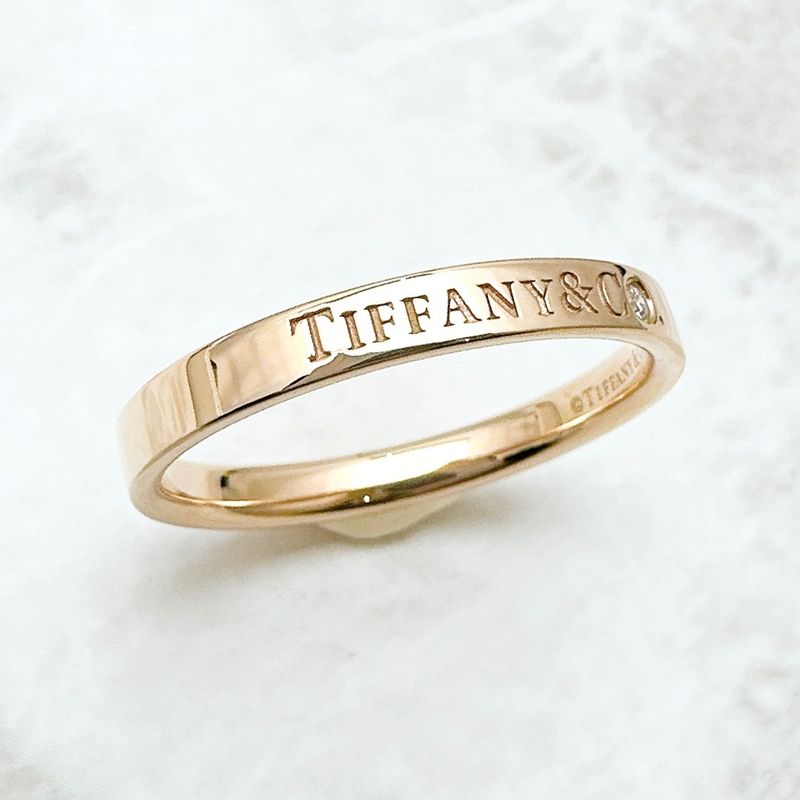 Tiffany & Co Band Diamond Ring Pink Gold