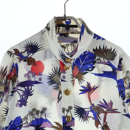 Gucci Allover Print Pullover Silk Long Sleeve Shirt White Sweater