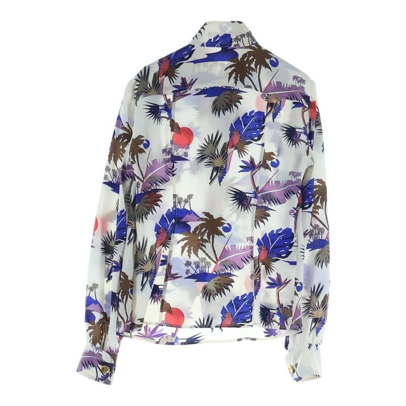 Gucci Allover Print Pullover Silk Long Sleeve Shirt White Sweater