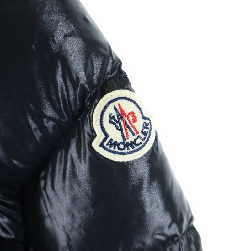 Moncler Fulmarus Patch Logo Fur Hooded Zip Up Long Jacket Coat Black