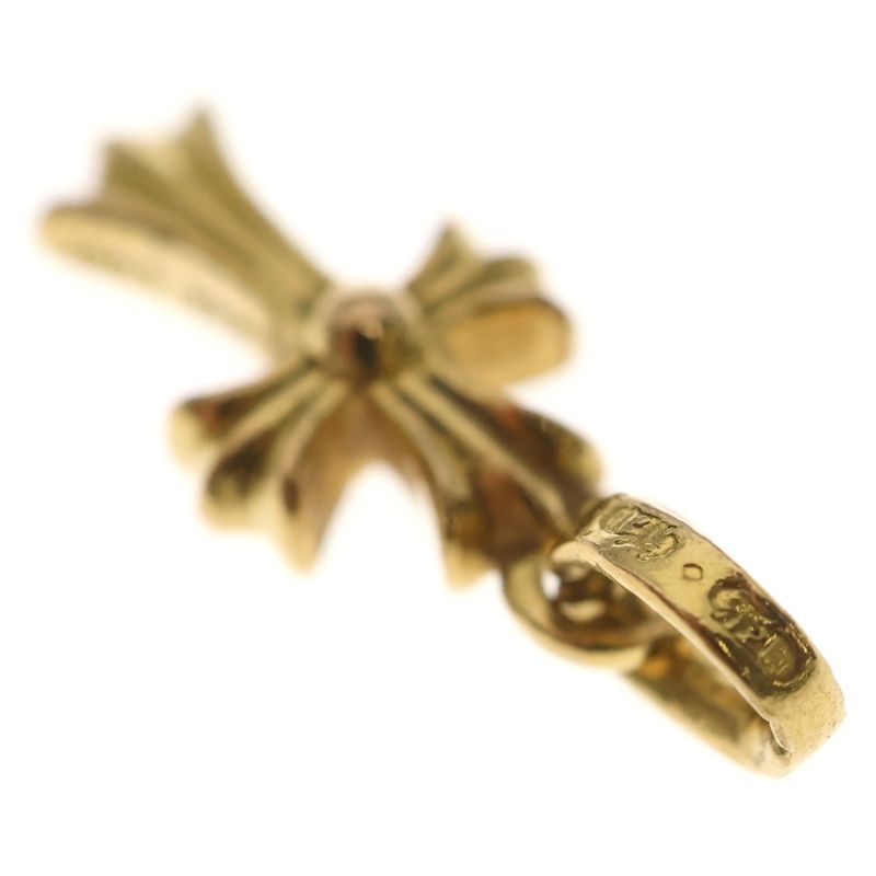 Chrome Hearts 22k Crs Bbyfat P Dia Baby Fat Cross Pave Diamond Pendant Top Gold