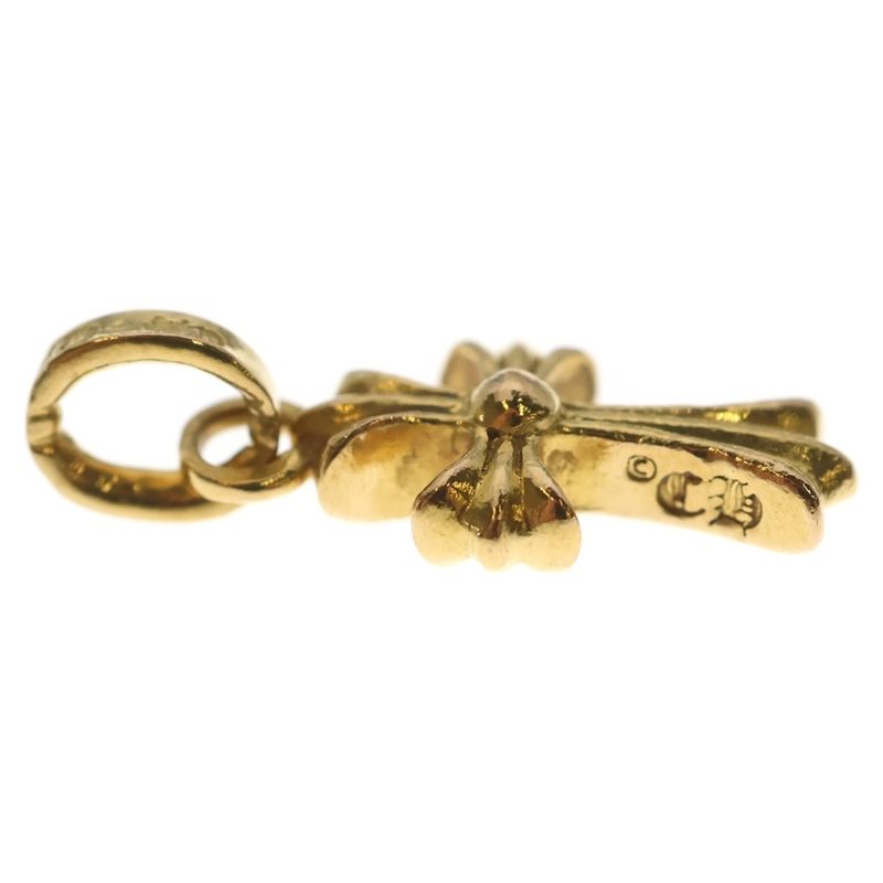 Chrome Hearts 22k Crs Bbyfat P Dia Baby Fat Cross Pave Diamond Pendant Top Gold