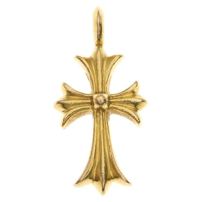Chrome Hearts 22k Tny Crsf P Dia Tiny Fat Cross Pave Diamond Pendant Top Gold