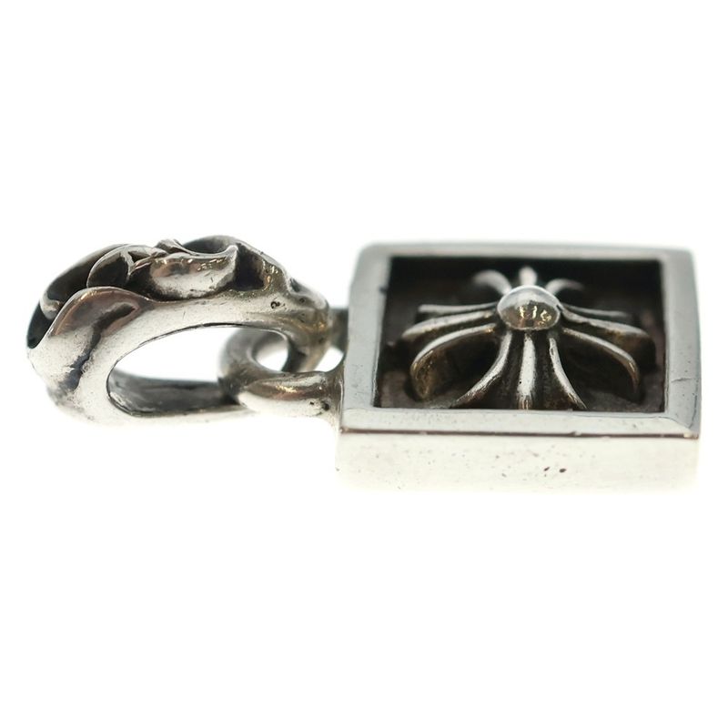 Chrome Hearts Framed CH Plus Charm Silver Necklace Top