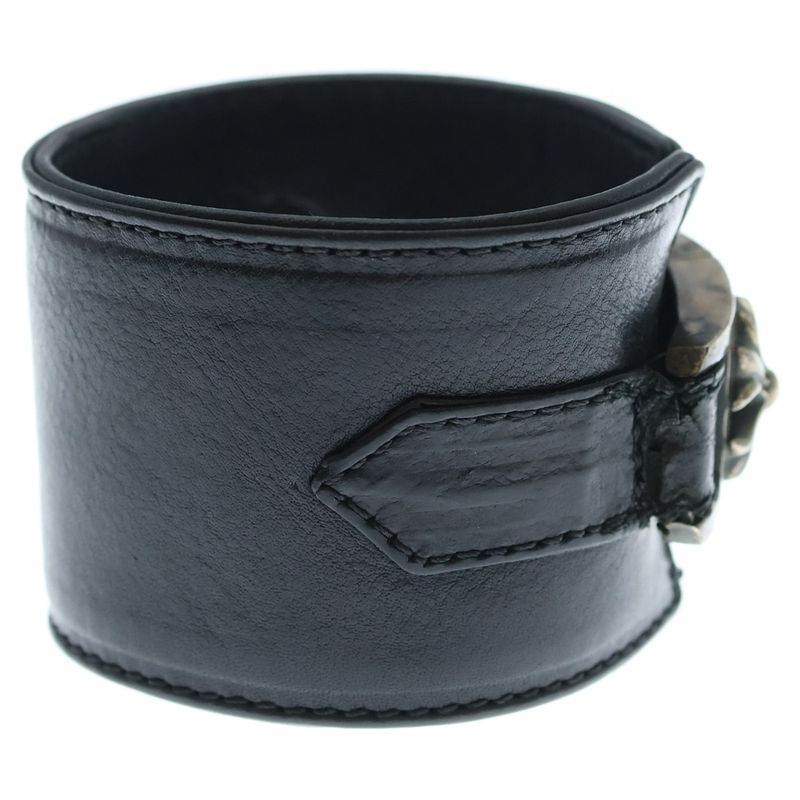 Chrome Hearts Harness Clasp Wide Leather Bracelet