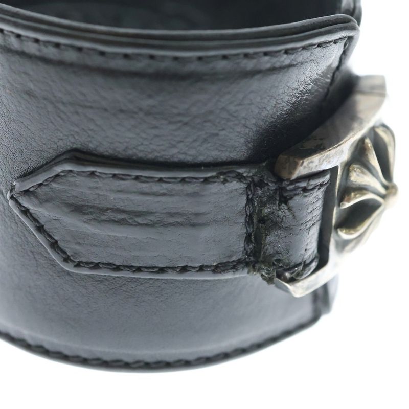 Chrome Hearts Harness Clasp Wide Leather Bracelet