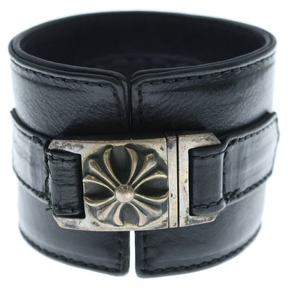 Chrome Hearts Harness Clasp Wide Leather Bracelet