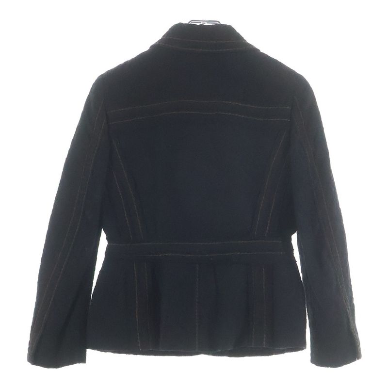 Prada Wild Stitch Flower Jacquard Tweed Jacket Black