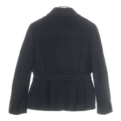 Prada Wild Stitch Flower Jacquard Tweed Jacket Black